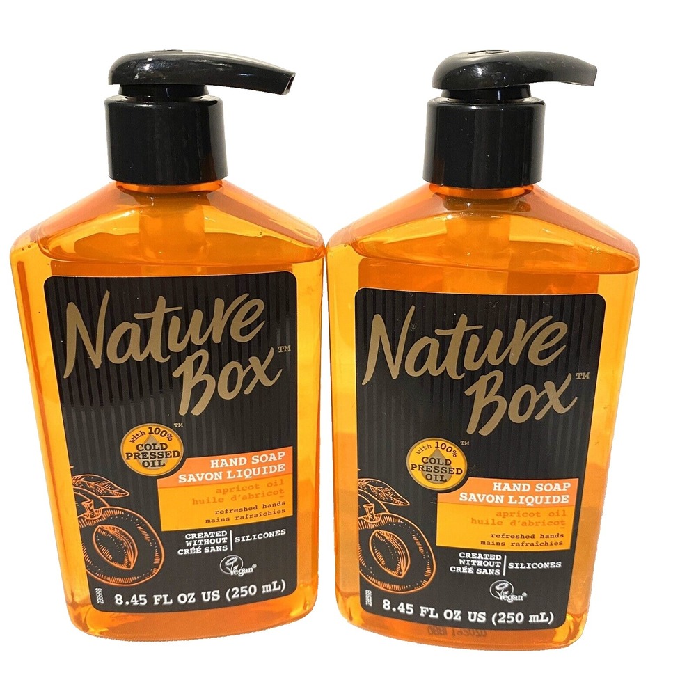 nature box vegan hand soap 8.45 FL OZ aproicot oil refreshed hands